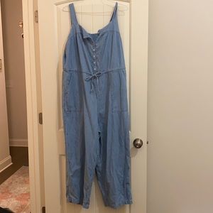 Chambray Sleeveless Jumpsuit